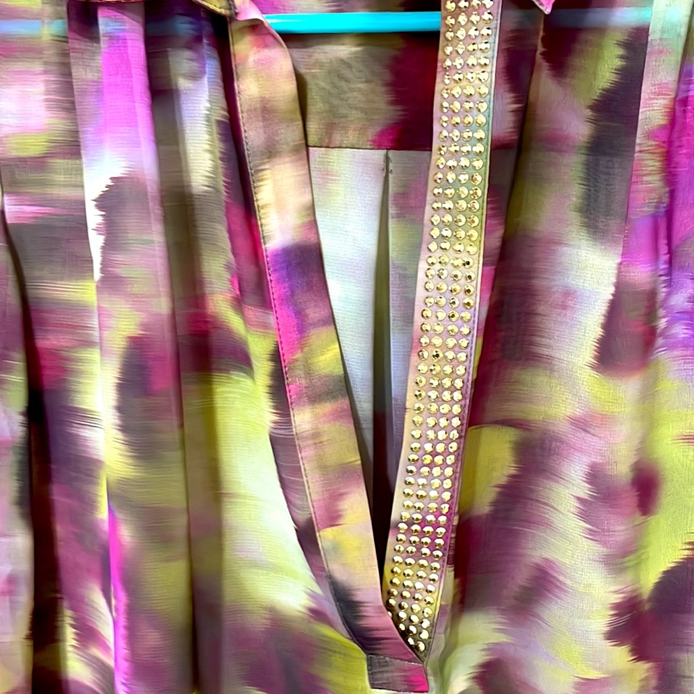 J Lo (Jennifer Lopez) gorgeous watercolor blouse - SZ S - Picture 2 of 8